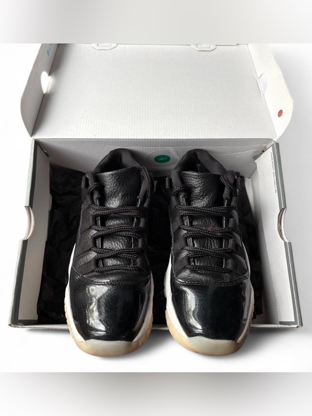 Jordan 11 Retro Low in Black with Red Accents - Picture 2 of 6